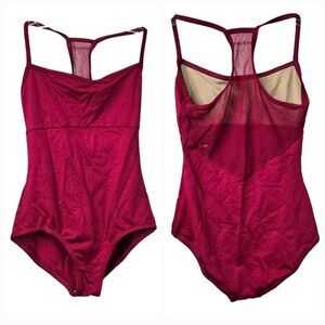 Suffolk Petite Adult Empire Camisole Leotard Ballet Dance Mesh Racerback Fuchsia